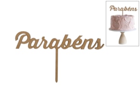 SET 4 TOPPERS PARABENS 18.5X10.6X0.3CM DM