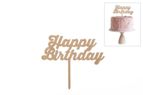 SET 4 TOPPERS HAPPY BIRTHDAY 15X13X0.3CM DM