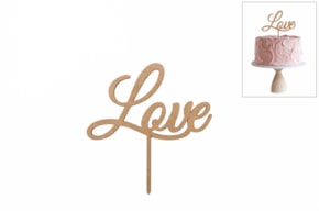 SET 4 CAKE TOPS LOVE 15X15.8X0.3CM MDF