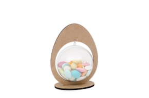 OVO C/BASE 13X17.2X0.5CM MDF C/BOLA ACRILICA 10CM