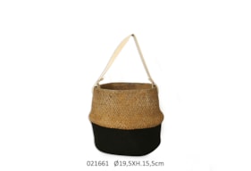 CACHE POT PRETO PENDURAR D.19.5x15.5CM PATTAYA