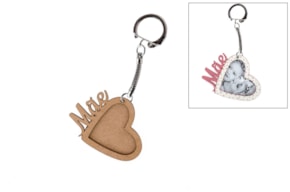SET 12 KEYCHAIN "MAE" W/ HEART 6.8X5X0.3CM MDF