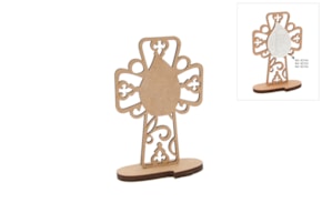SET 2 CROSSES 8.9X13.6X0.3CM WITH BASE 10X4.4X0.3CM MDF