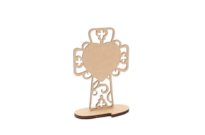 SET 2 CROSSES 10X15.1X0.3CM MDF WITH BASE 10X4.4X0.3CM MDF