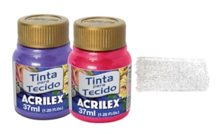 TINTA TECIDO 37ML METALICA BRANCO 04340562 ACRILEX