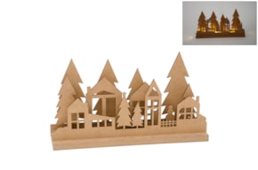CHRISTMAS SCENE WITH LED 30X8X16X1.2CM MDF