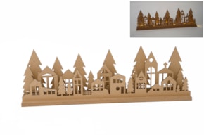 CHRISTMAS SCENE WITH LED 60X9X18.5X1.2CM MDF