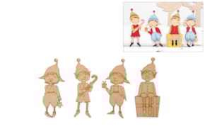 SET 4 LEPRECHAUNS 16X0.3CM MDF