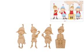 SET 4 LEPRECHAUNS 16X0.3CM MDF