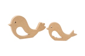 SET 2 BIRDS 20X11.8X1.2CM - 15X9.1X1.2CM MDF