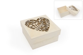 CAJA C/CORAZÓN RENDILHADO 16X16X8CM