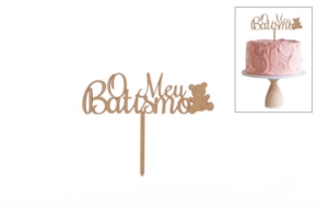 SET 4 CAKE TOP O MEU BATISMO 18X14.4X0.3CM MDF