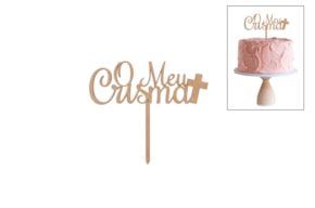 SET 4 CAKE TOP O MEU CRISMA 17X15X0.3CM MDF