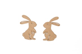 SET 12 RABBITS 4.6X6.5X0.3CM MDF