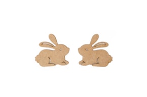 SET 12 RABBITS 5.4X5X0.3CM MDF