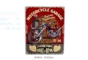 PLACA DECO 25X20CM MOTORCYCLE