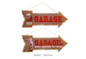 PLACA DECO SETA 70X25CM GARAGE /GAS&OIL /2