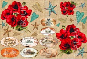 RICE PAPER 35X50CM FLORAL 2390-776