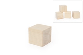 SET 4 CUBOS EM PINHO 7X7CM