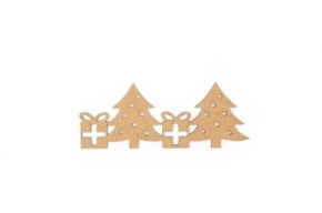 SET 6 CHRISTMAS TREE APPLICATIONS 15.5X6X0.3CM MDF