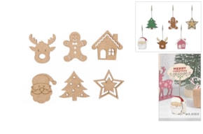 SET 12 CHRISTMAS APPLICATIONS 6X0.3CM MDF