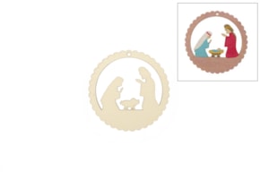 SET 6 NATIVITY FAMILY APPLICATIONS 10X0.3CM POPLAR W.