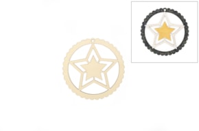 SET 6 STARS APPLICATIONS 10X0.3CM POPLAR W.