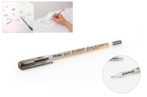 GEL ROLLER BLACK FOR FABRIC BN15-A /12 PENTEL