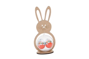 COELHO C/BASE 12.9X27.8X0.5CM MDF C/BOLA ACRILICA 10CM