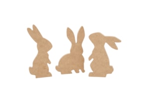 SET 3 RABBITS 21-23.5-25.8X1.6CM MDF