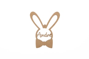 CONEJO NIÑo CON NOMBRE PERSONALIZABLE 12.8X15.5X0.3CM MDF