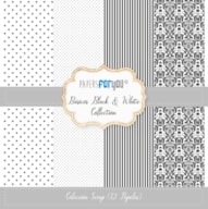 BLOC 12 PAPEIS SCRAP 30.5X30.5CM BLACK & WHITE PFY-1394