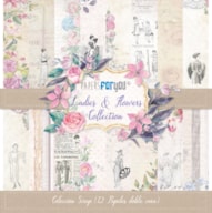 BLOCO 12 PAPEIS SCRAP 30.5X30.5CM LADIES & FLOWERS PFY-1407