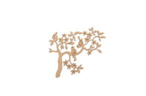 SET 4 APPLICATIONS WITH BIRD ON TREE 12X9.7X0.3CM MDF