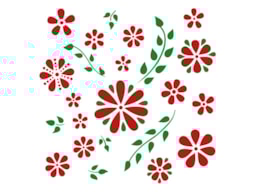 STENCIL 13X13CM FLOWERS 300011225 ACRILEX