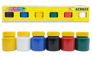 SORTIDO 6 TEMPERA POSTER COLORS 30ML 02206  ACRILEX