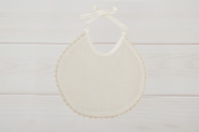 ROUND BIBS W/LACE 19CM CHAMPAGNE  411PR