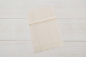 TOWEL WITH/ LACE 71X48CM CHAMPAGNE