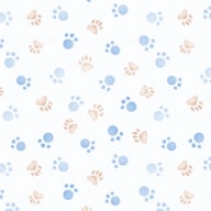 TECIDO 100X150CM AZUL PATAS PUPPY