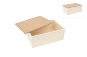 POPLAR BOX WITH LID MDF 22x15x8cm (interior measurements)