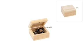 WOODEN BOX 6.5x5.8x3.5CM WITH MUSICAL MECHANISM