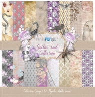 BLOCO 12 PAPEIS SCRAP 30.5X31.8CM GOTHIC SOUL PFY-1686