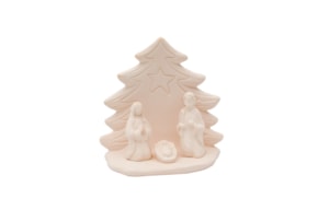 HUT 33CM W/ NATIVITY SCENE  3P 16CM CERAMIC