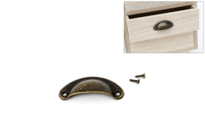 SET 6 OLD GOLD HANDLES 5X2.1CM