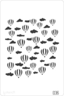 PLANTILLA 20X30CM  036 GLOBOS NUBES