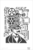 STENCIL 20X30CM  132 STEAMPUNK
