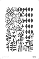 PLANTILLA 20X30CM  163 MANDALA LOSANGO FLORES