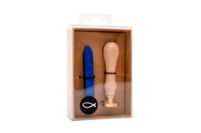 SEAL SET FISH D.2.5CM 1 STAMP,1 WAX BLUE OF 12 GRS RAYHER