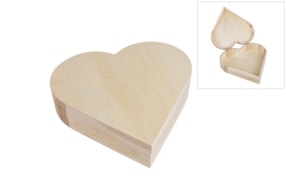 WOODEN BOX HEART, FSC MIX CREDIT 25.3X24X6CM NATURAL RAYHER