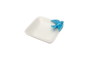 TAÇA BRANCA ANDORINHA AZUL 13.5X13.5X3.5CM